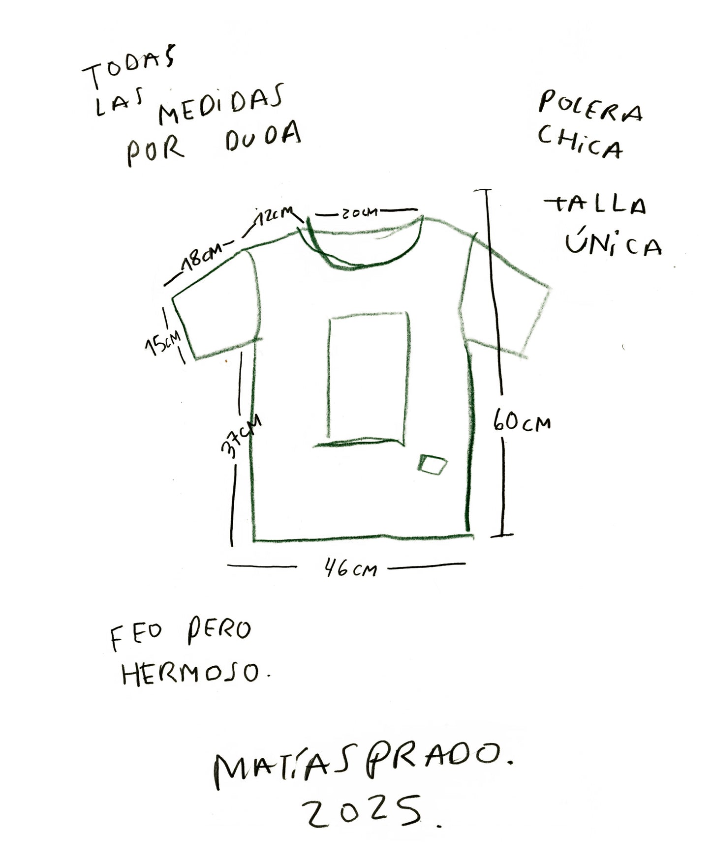 Polera Baby Tee "Feo pero Hermoso"